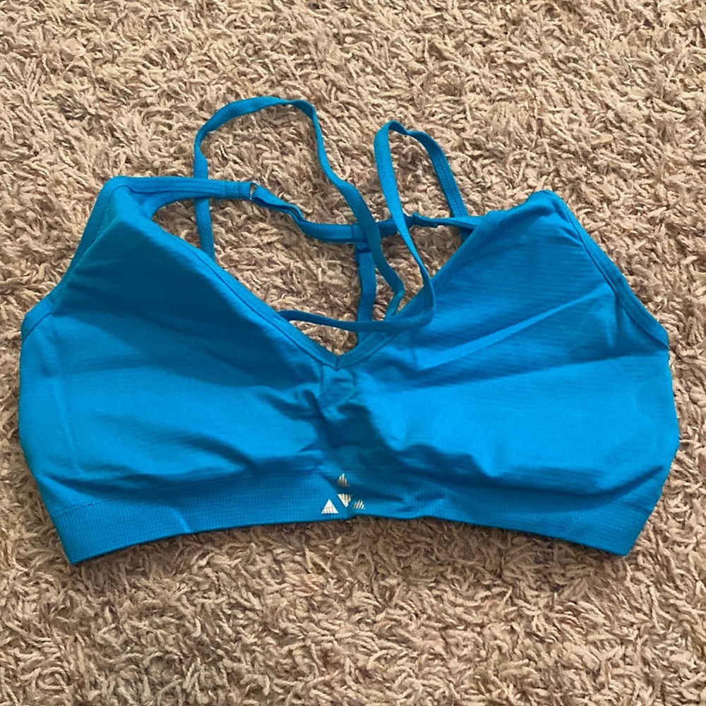 Blue balanced tech womens sports bra small